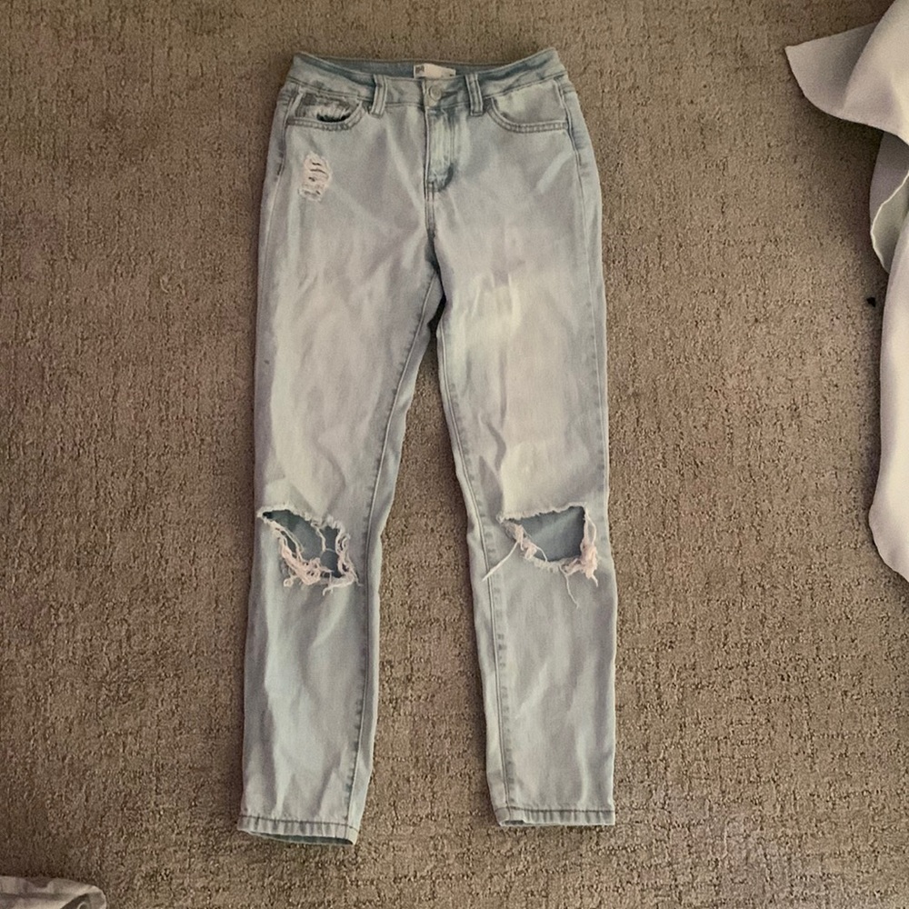 Light wash blue jeans